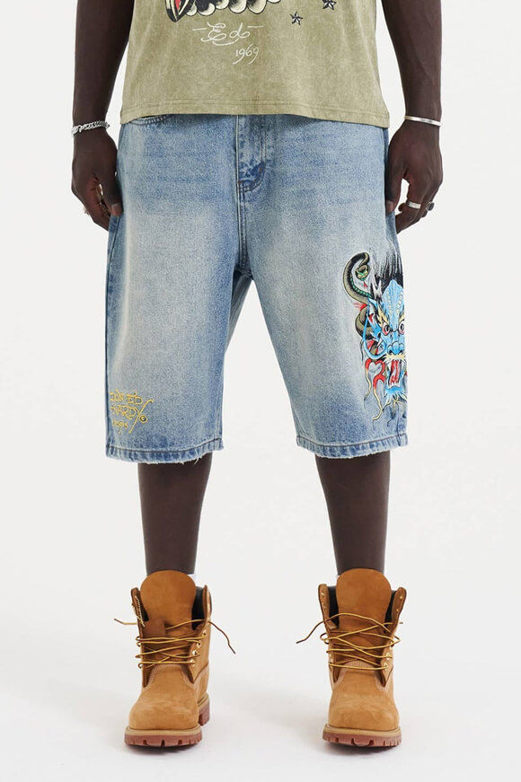 Ed Hardy Medusa Drag Skater Jeansshorts | Bleach | Herren | S Ed Hardy Medusa Drag Skater Jeansshorts | Bleach | Herren | S von Ed Hardy