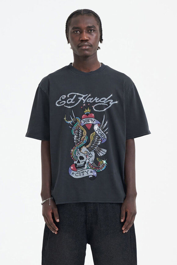 Ed Hardy New York City T-Shirt | Black | Herren  | L von Ed Hardy