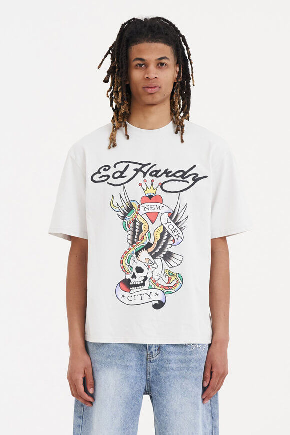 Ed Hardy New York City T-Shirt | Grey | Herren  | L von Ed Hardy