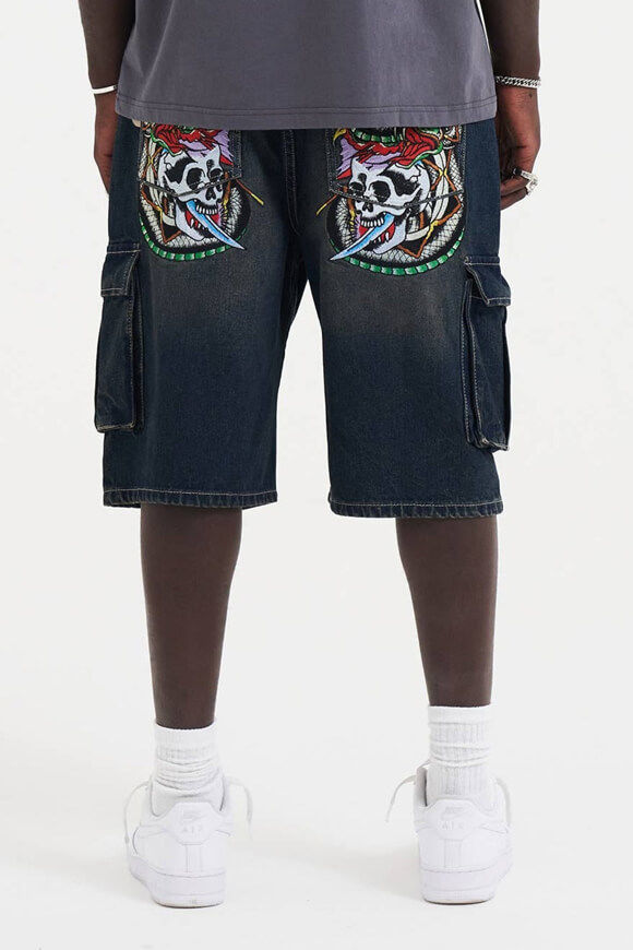 Ed Hardy Skull Dagger Thru Snake Jeansshorts | Indigo | Herren | S Ed Hardy Skull Dagger Thru Snake Jeansshorts | Indigo | Herren | S von Ed Hardy