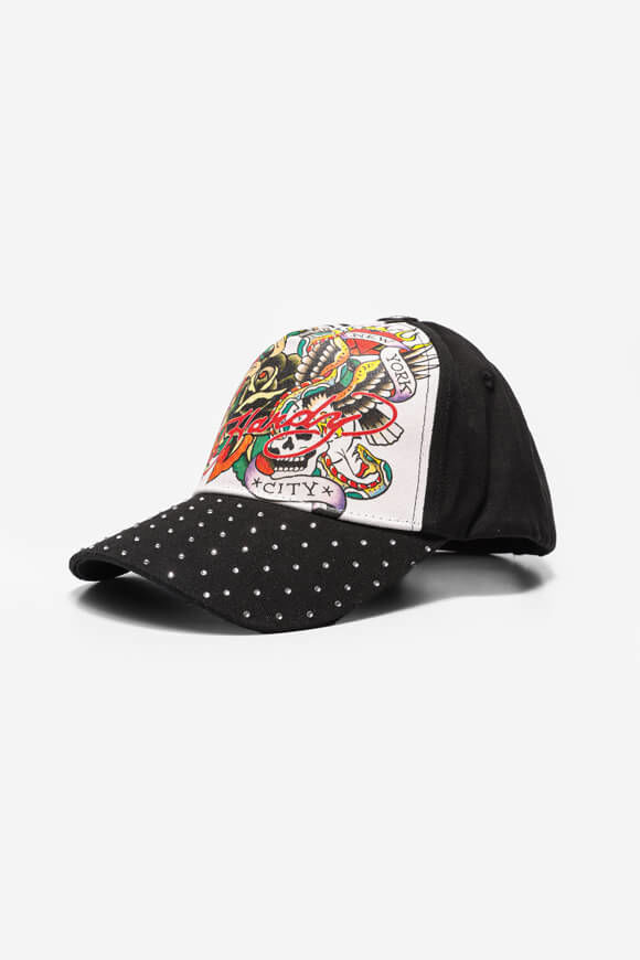 Ed Hardy True Til Death Embellished Strapback Cap | Black | Herren  | Einheitsgroesse von Ed Hardy