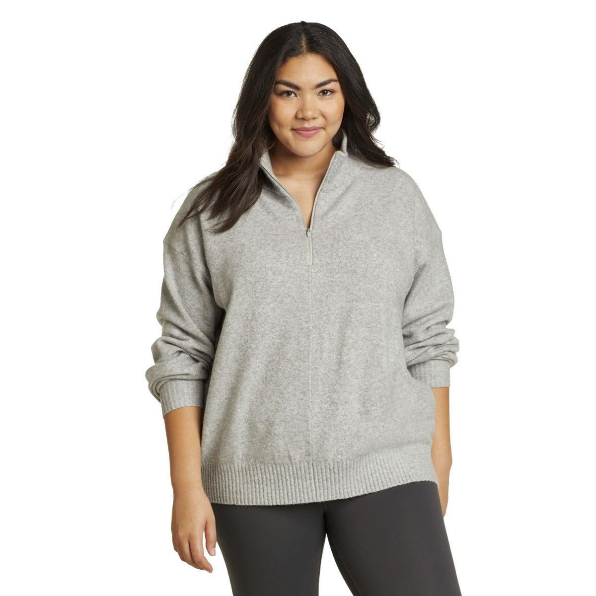 Alpine Route Essentials Sweatshirt Mit Kurzem Reißverschluss Damen Grau L von Eddie Bauer