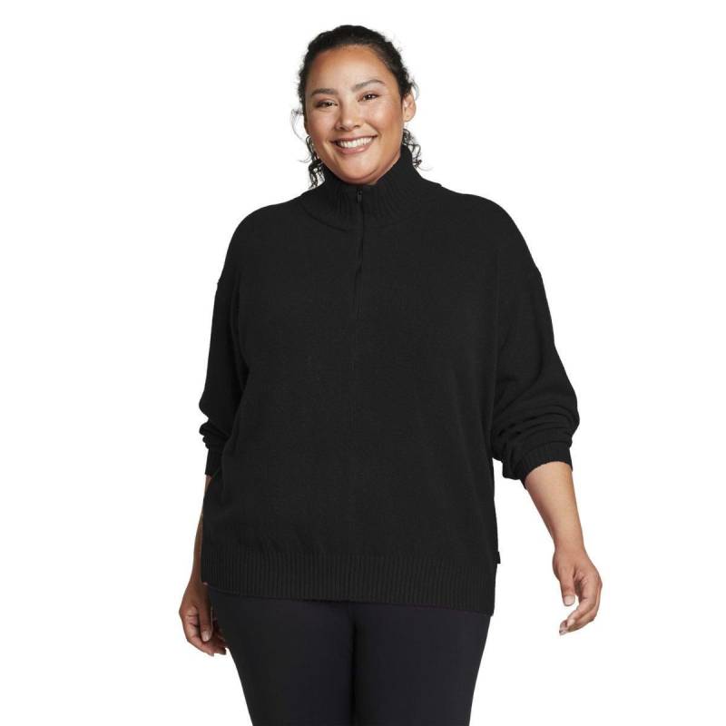 Alpine Route Essentials Sweatshirt Mit Kurzem Reißverschluss Damen Schwarz L von Eddie Bauer