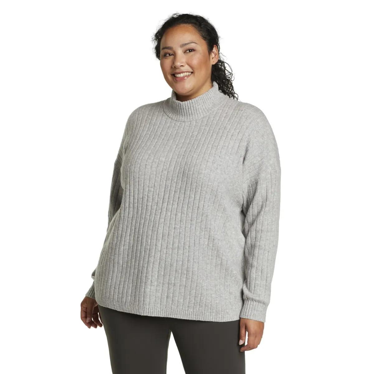 Alpine Route Essentials Sweatshirt Stehkragen Damen Grau L von Eddie Bauer