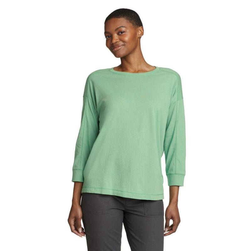 Everyday Essentials Novelty Tshirt 34 Ärmel Damen Grün L von Eddie Bauer