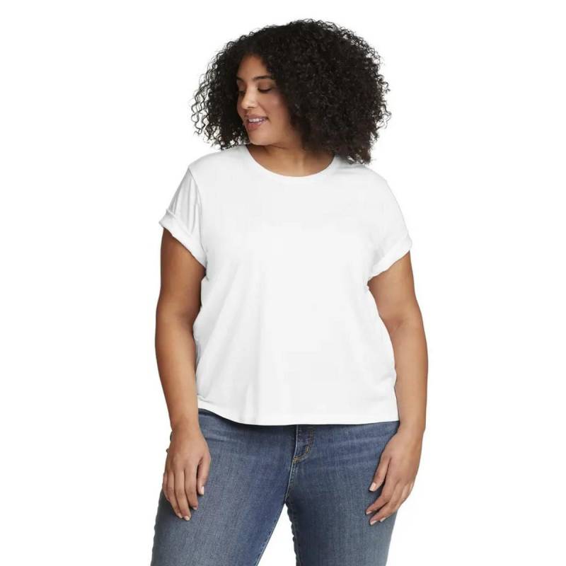 Everyday Essentials Tshirt Rundhalsausschnitt Damen Weiss S von Eddie Bauer