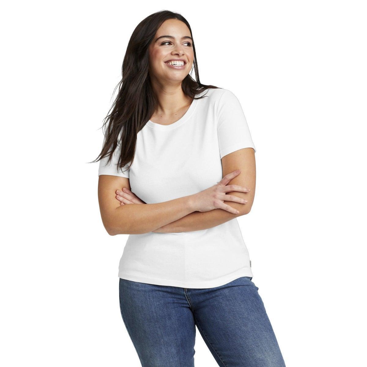 Favorite Tshirt Rundhalsausschnitt Damen Weiss XS von Eddie Bauer