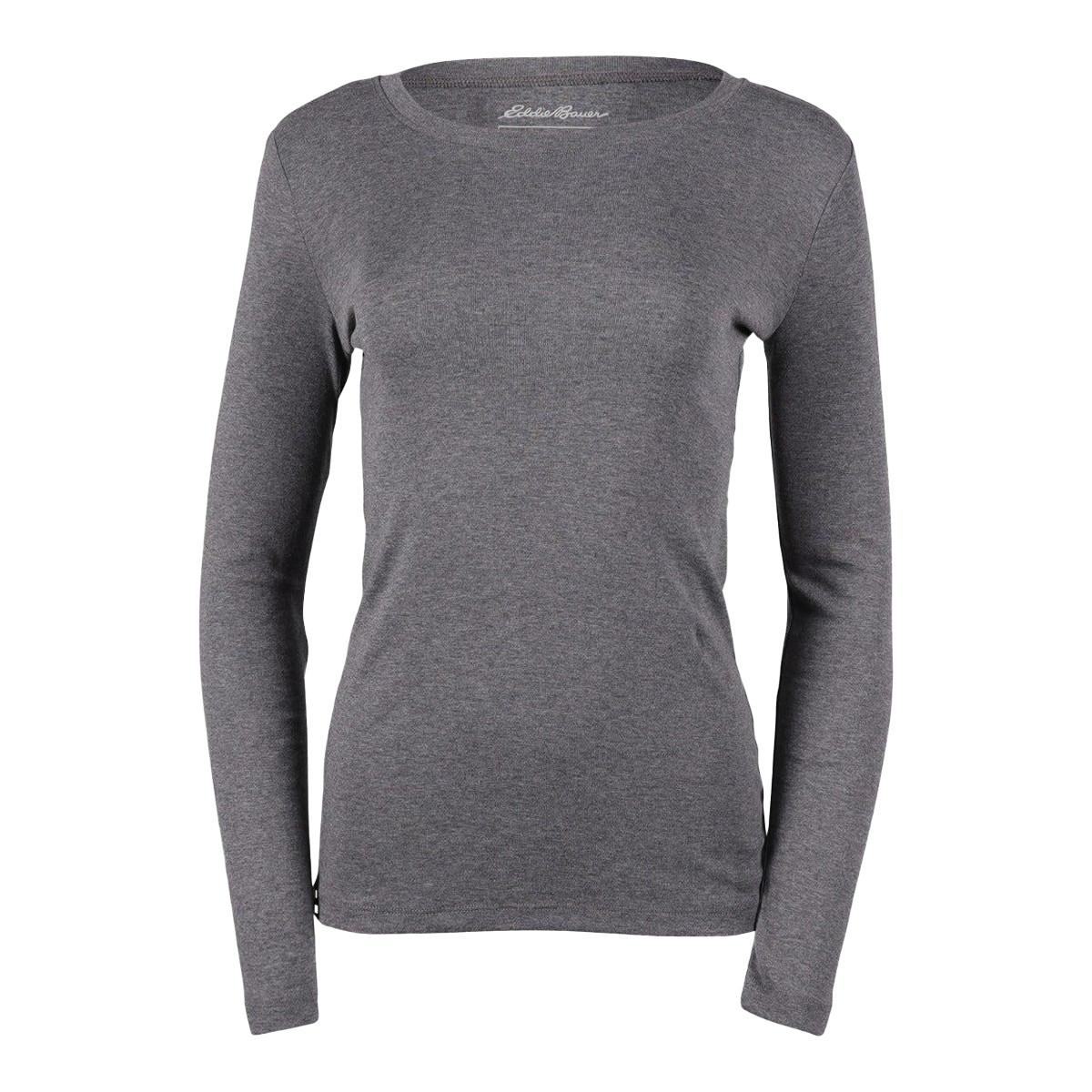 Favorite Tshirt Rundhalsausschnitt Langärmlig Damen Grau XL von Eddie Bauer