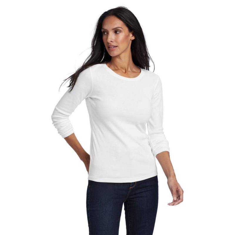 Favorite Tshirt Rundhalsausschnitt Langärmlig Damen Weiss L von Eddie Bauer