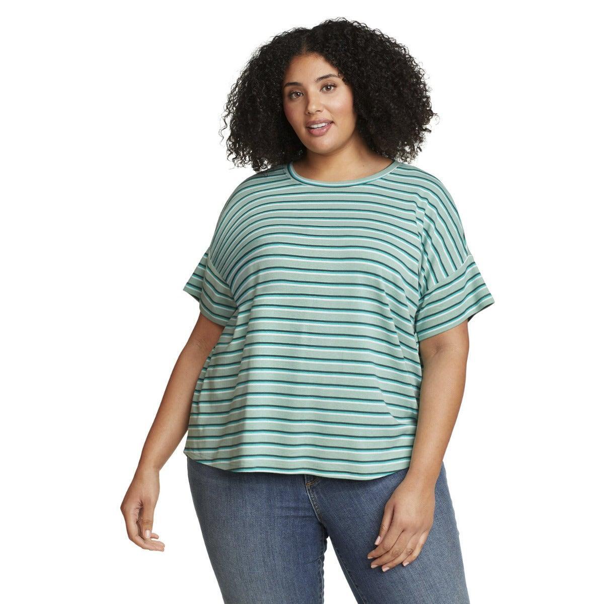 Eddie Bauer - Favorite TShirt Überschnittene Schulter kurzärmlig, für Damen, Blau, Größe XL von Eddie Bauer