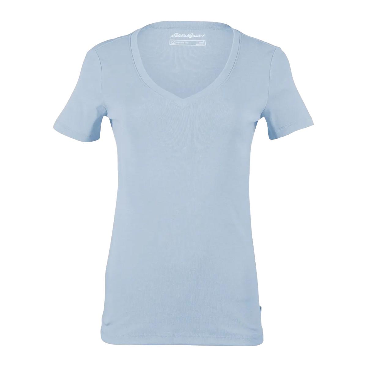 Favorite Tshirt Vausschnitt Kurzärmlig Damen Blau XL von Eddie Bauer
