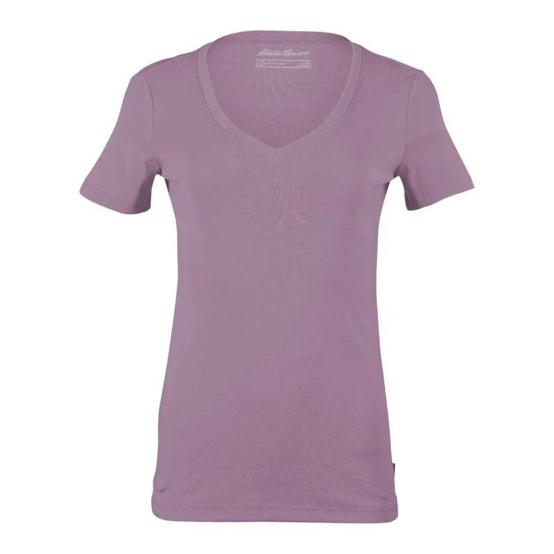 Favorite Tshirt Vausschnitt Kurzärmlig Damen Lila S von Eddie Bauer