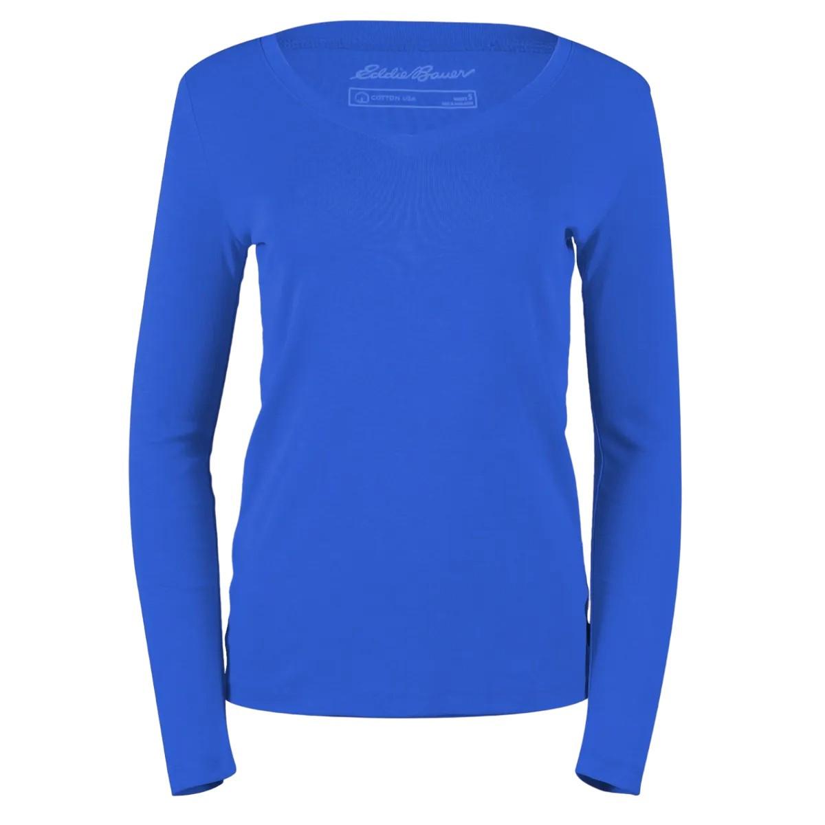 Favorite Tshirt Vausschnitt Langärmlig Damen Blau L von Eddie Bauer