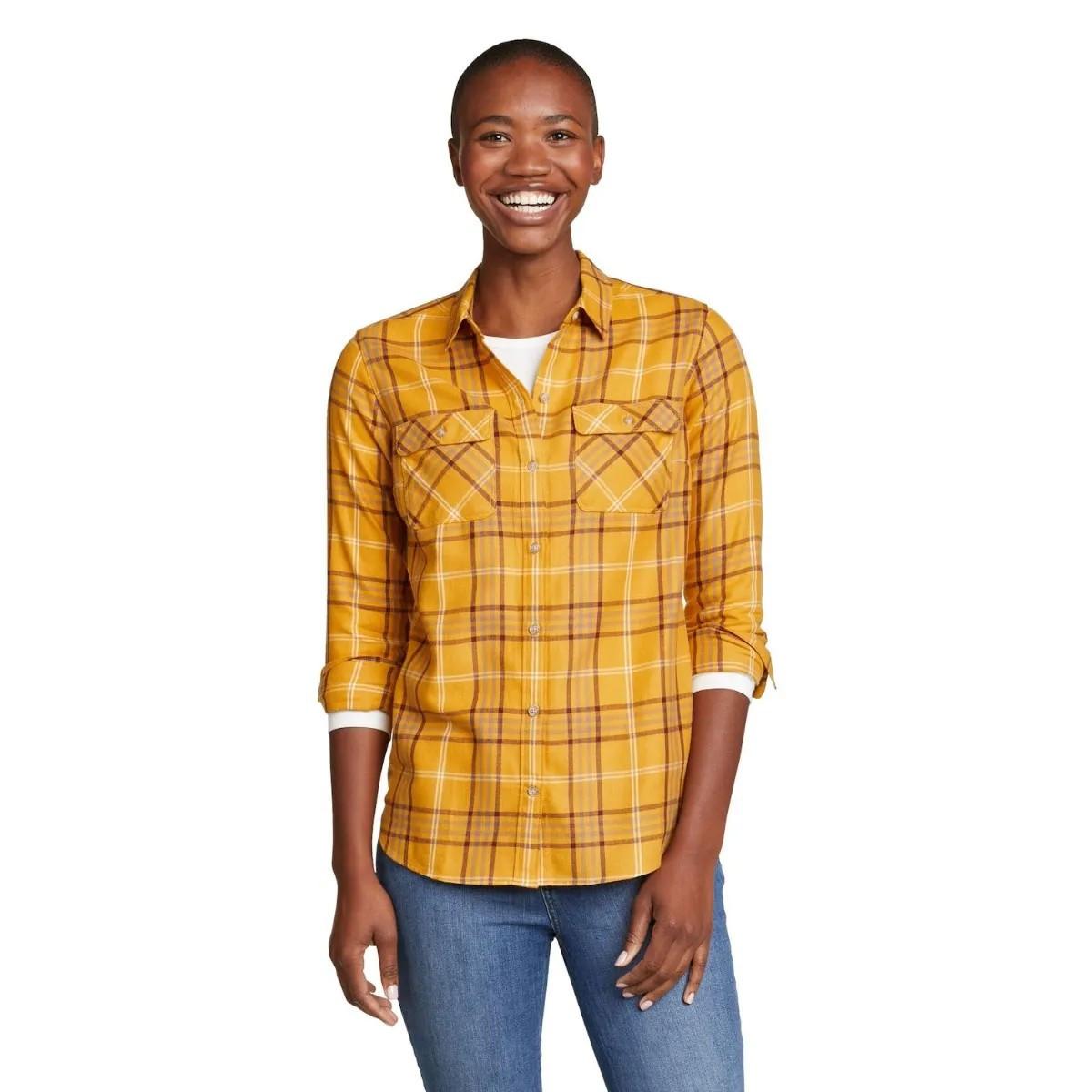 Firelight Hemd Damen Braun Bunt L von Eddie Bauer