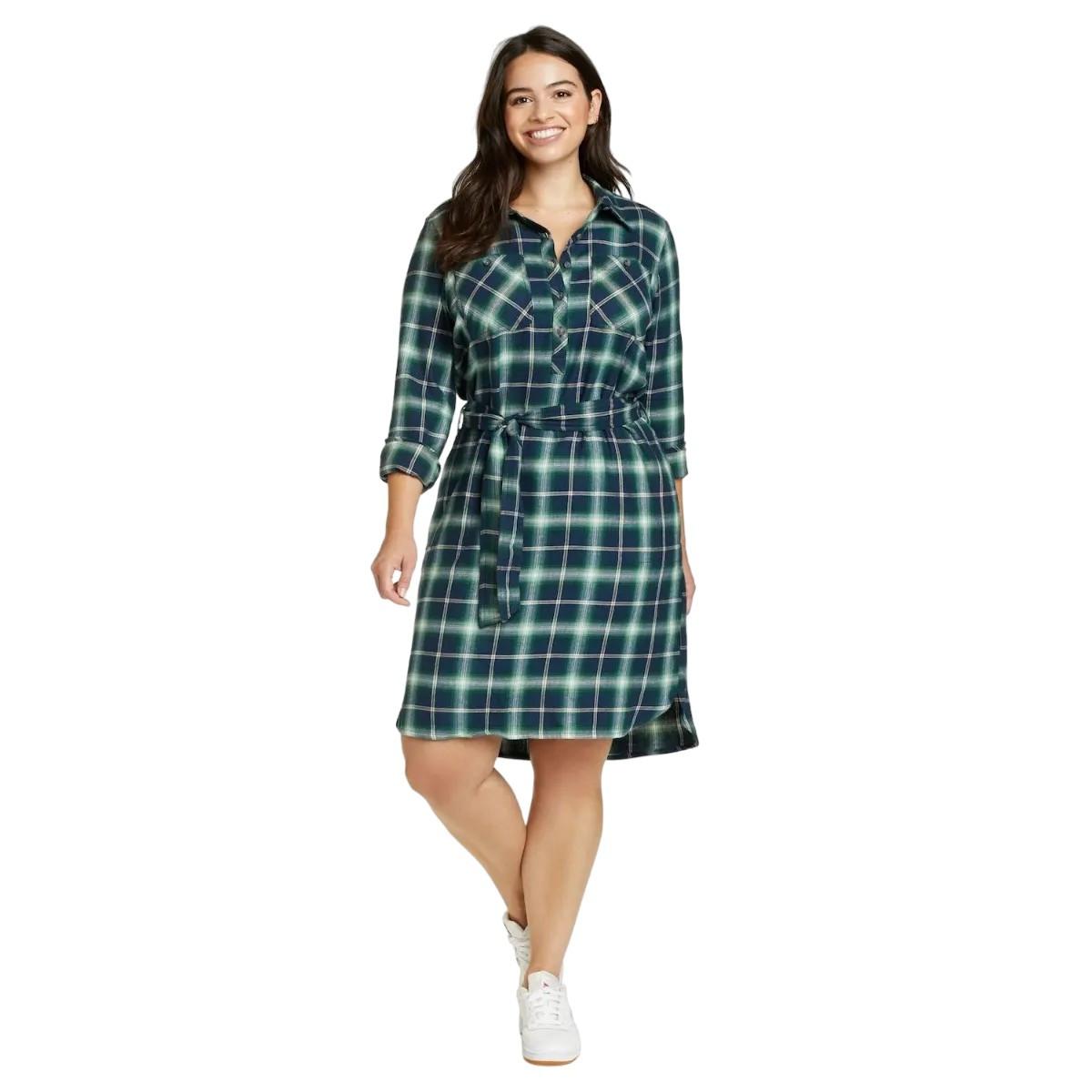 Fremont Hemdblusenkleid Damen Dunkelgrün M von Eddie Bauer