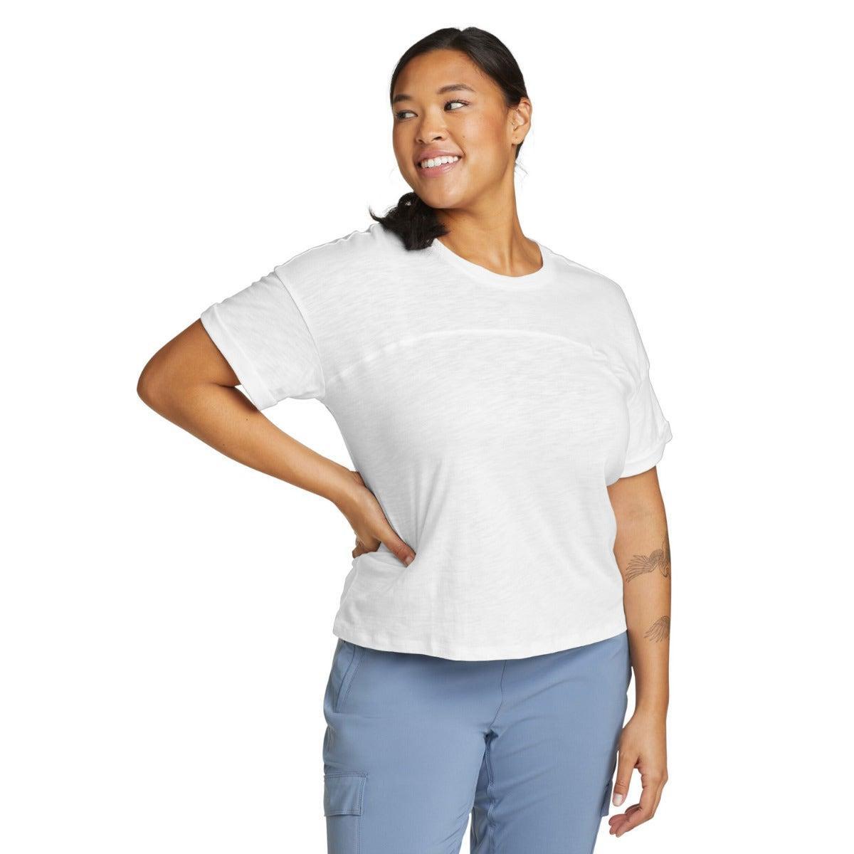 Gate Check Novelty Tshirt Kurzärmlig Damen Weiss M von Eddie Bauer