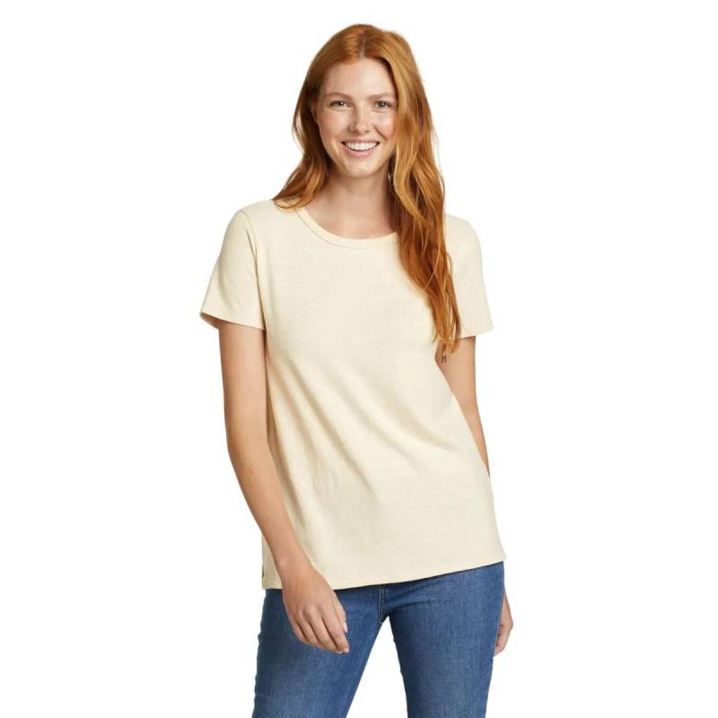 Hemplify Tshirt Kurzärmlig Damen Elfenbein L von Eddie Bauer