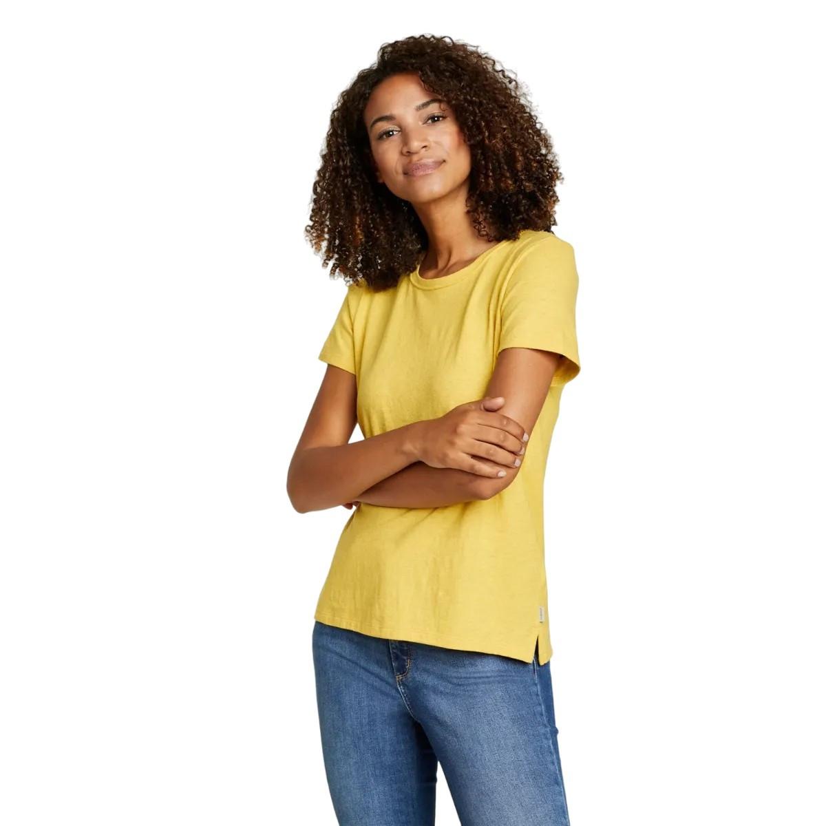 Hemplify Tshirt Kurzärmlig Damen Gelbgold S von Eddie Bauer