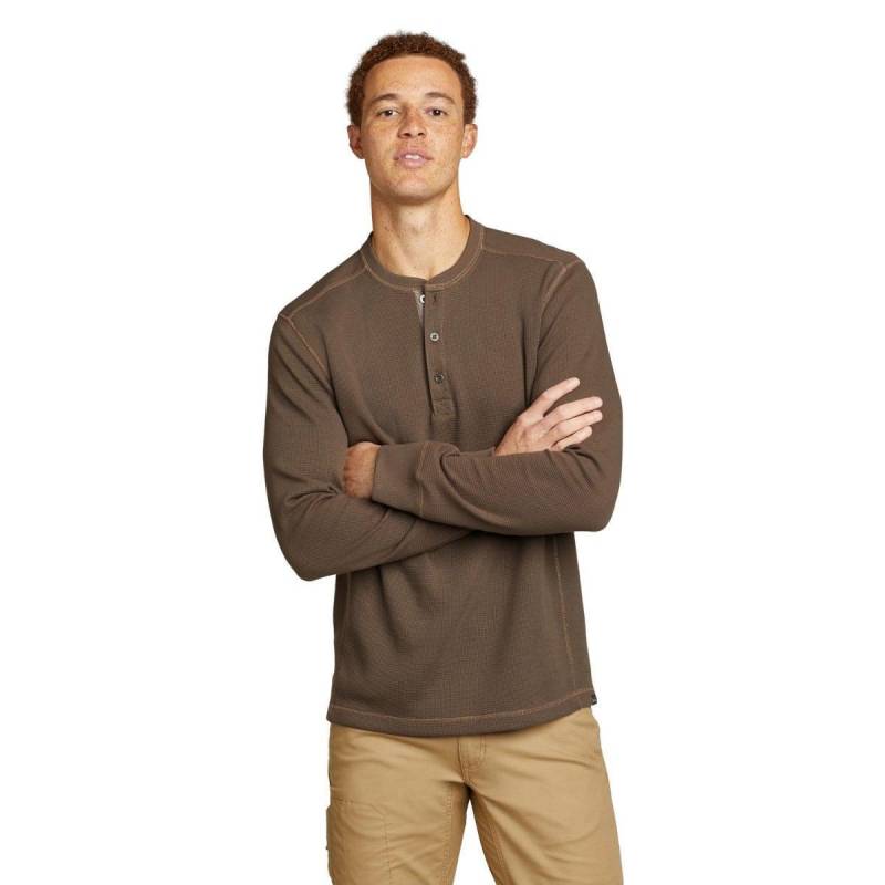 Henley Thermotop Herren Braun Bunt L von Eddie Bauer