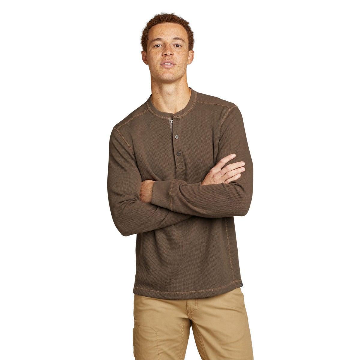 Henley Thermotop Herren Braun Bunt M von Eddie Bauer