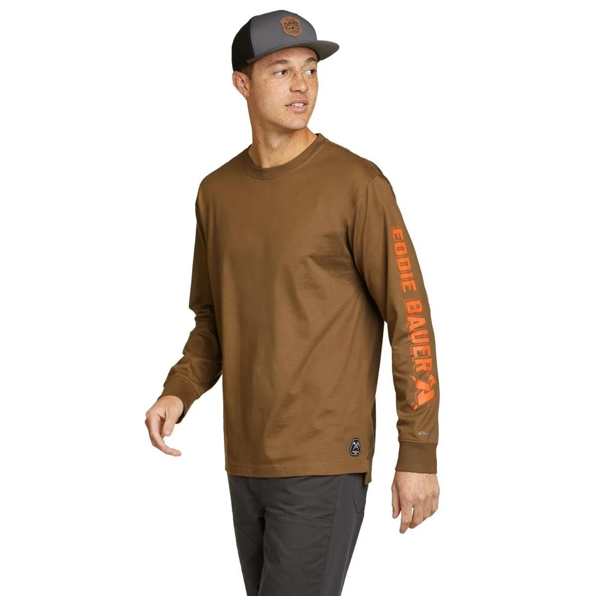 Mountain Ops Tshirt Logo Herren Braun Bunt S von Eddie Bauer