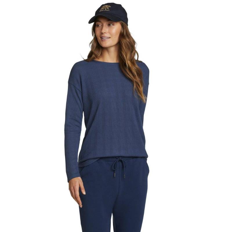 Mountain Town Tshirt Gesmockt Langärmlig Damen Indigo L von Eddie Bauer