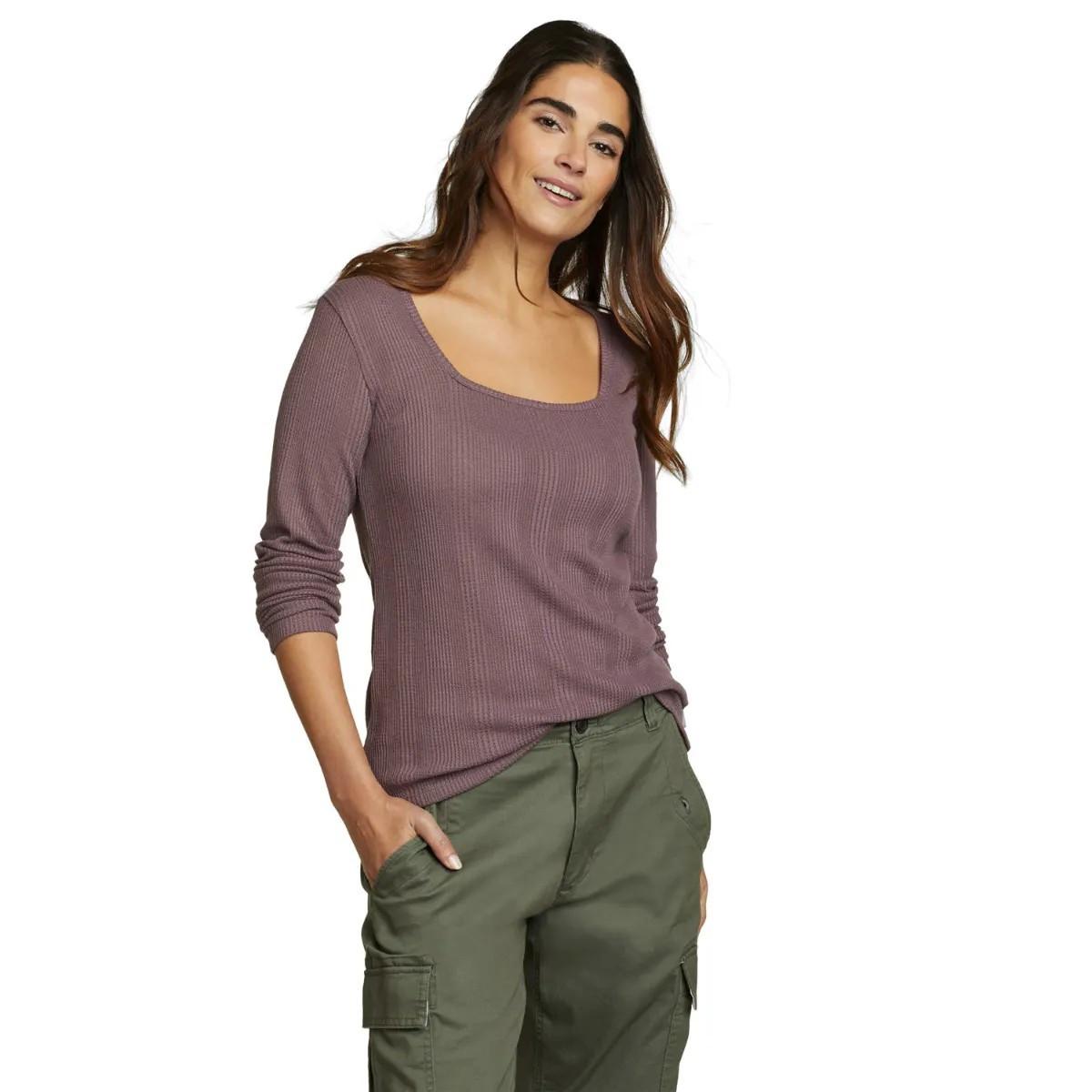 Mountain Town Tshirt Langärmlig Damen Violett L von Eddie Bauer