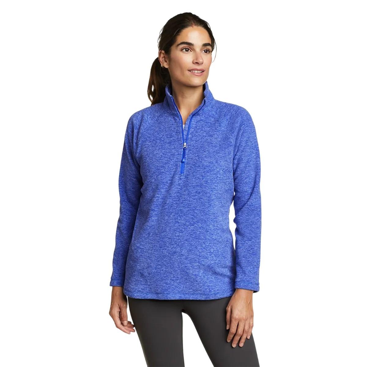 Quest Oberteil Mit Kurzem Reißverschluss Raglanärmel Damen Blau L von Eddie Bauer