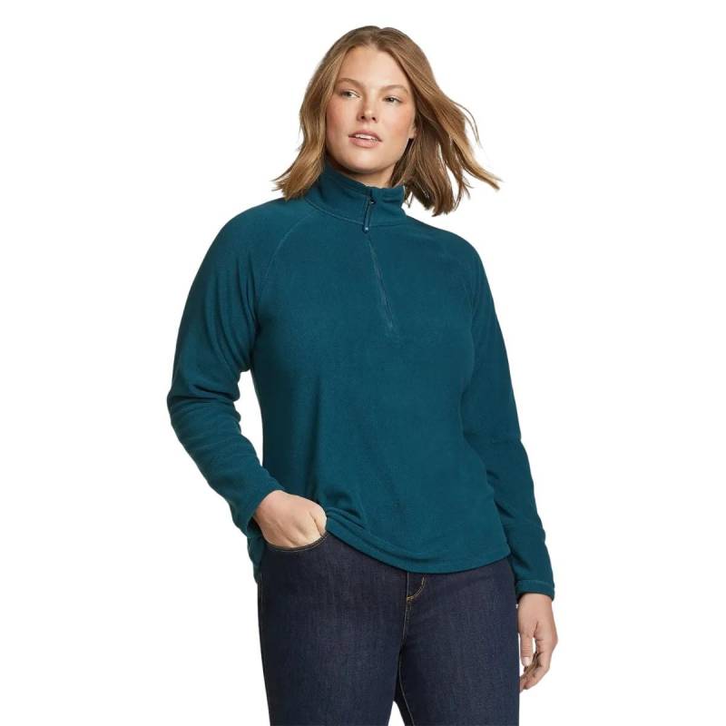 Quest Oberteil Mit Kurzem Reißverschluss Raglanärmel Damen Blau S von Eddie Bauer