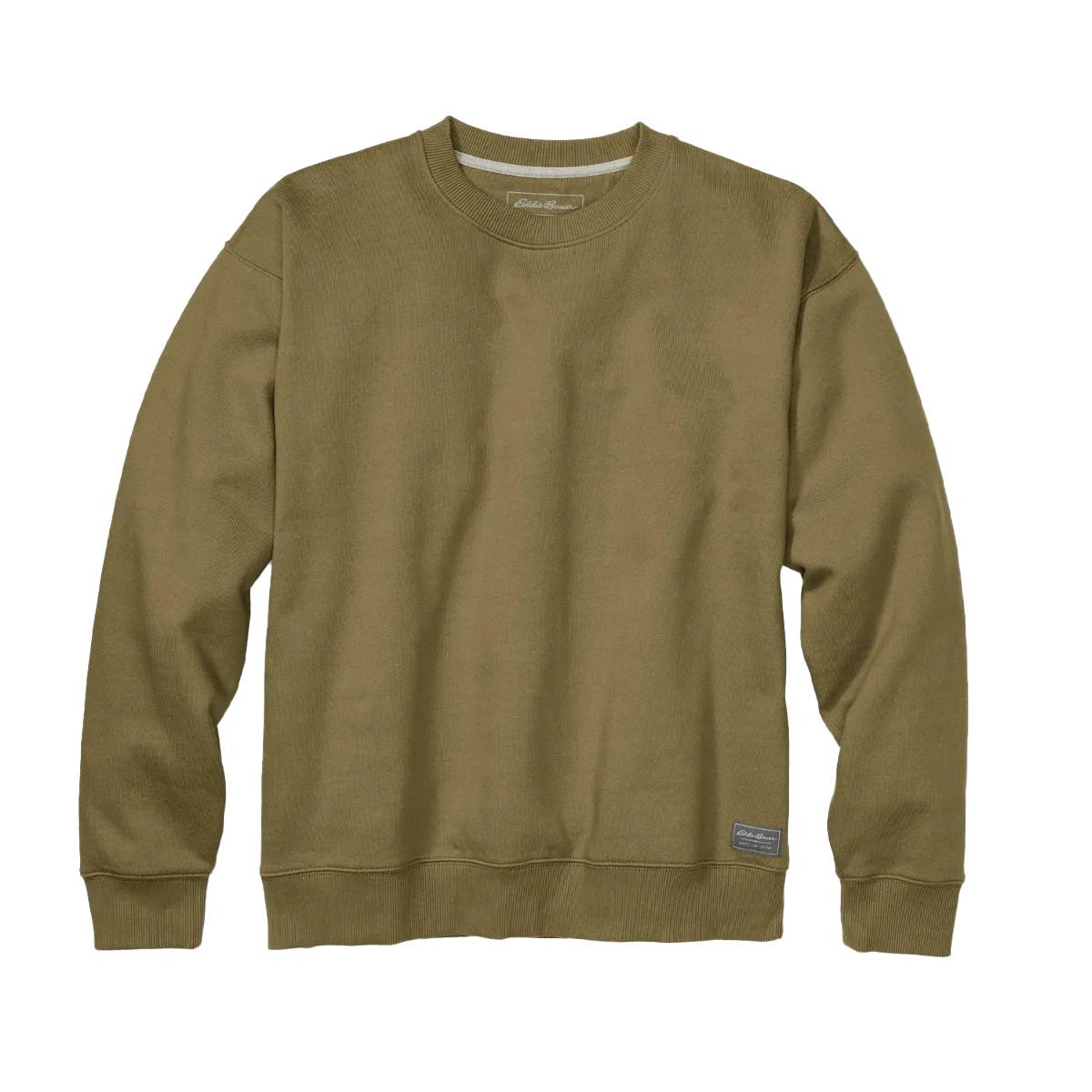 Signature Sweatshirt Rundhalsausschnitt Langärmlig Herren Militärgrün S von Eddie Bauer