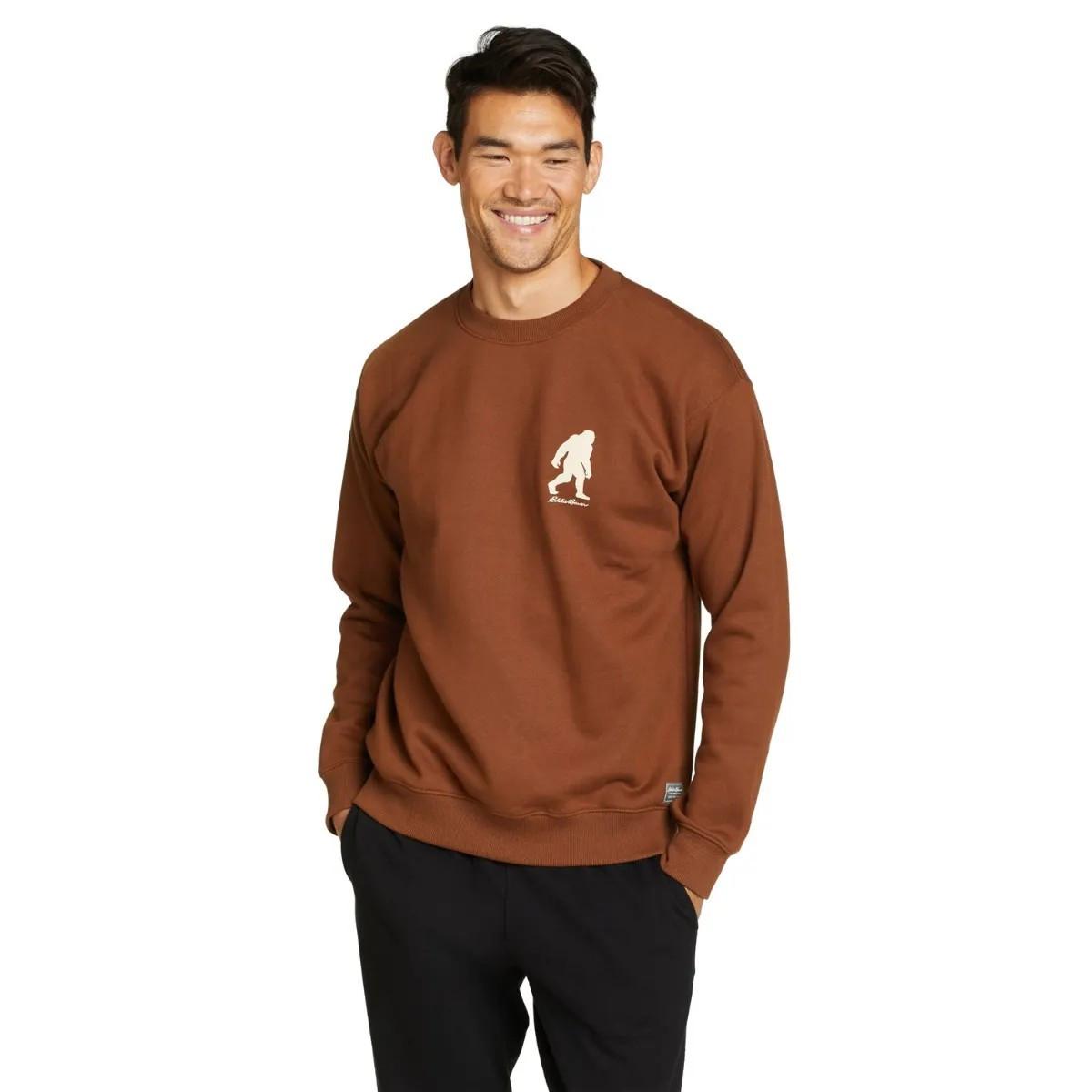 Sweatshirt Rundhalsausschnitt Langärmlig Herren Braun Bunt 3XL von Eddie Bauer