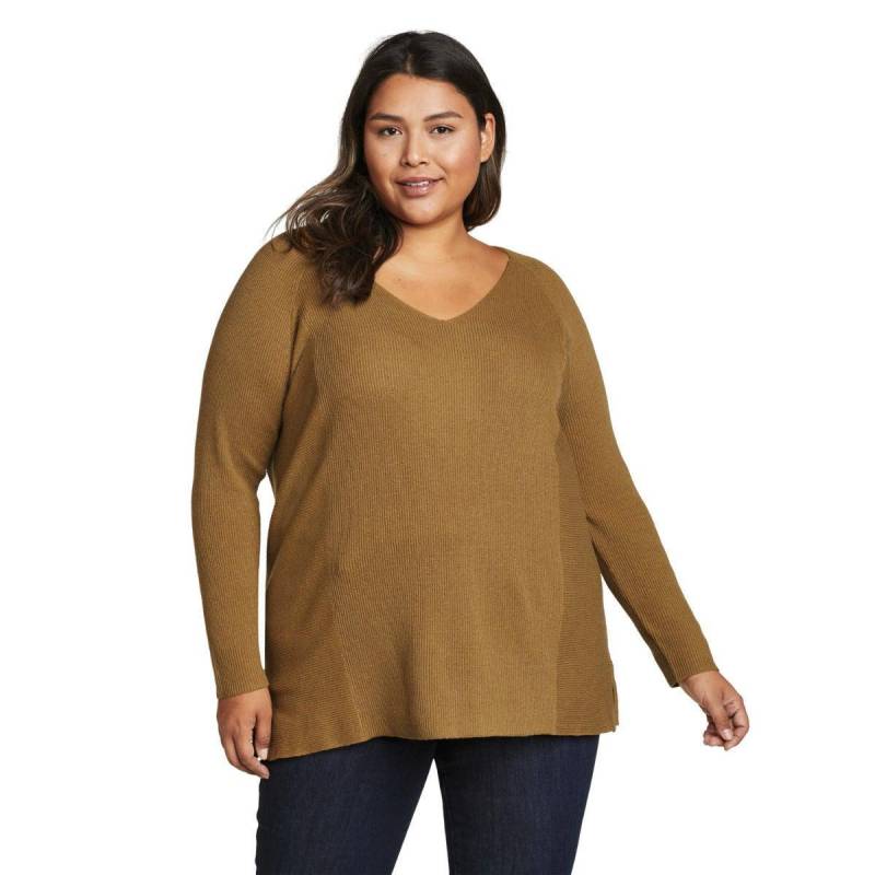 Tellus Pullover Top Vausschnitt Damen Bronze L von Eddie Bauer