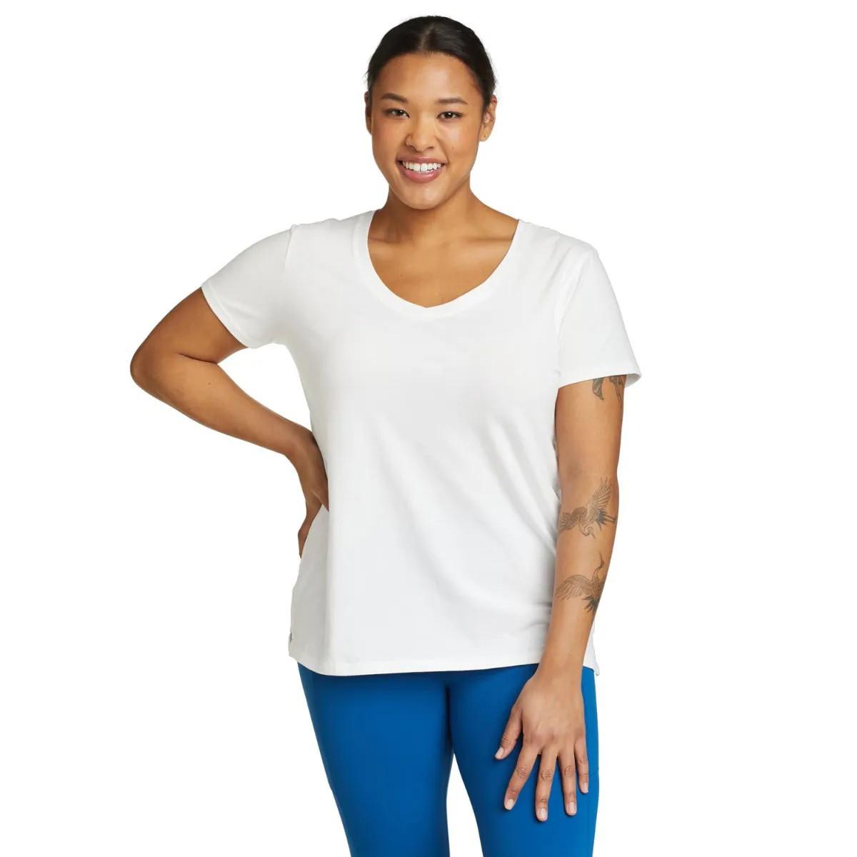 Tempo Light Tshirt Kurzärmlig Damen Weiss M von Eddie Bauer