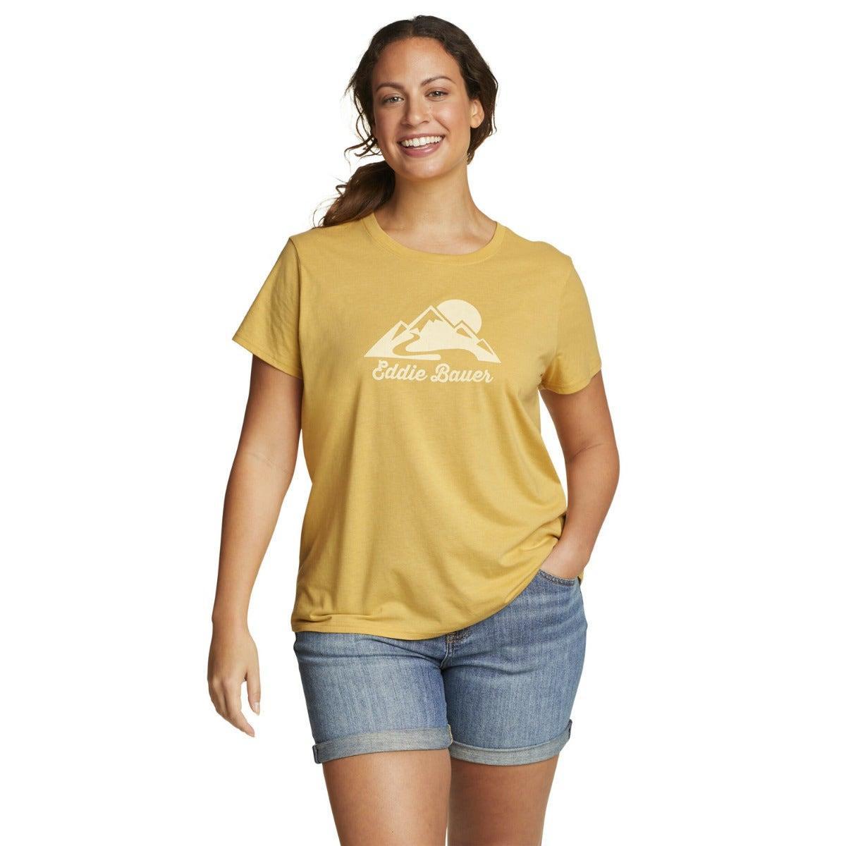 Tshirt Logo Damen Antikgold XL von Eddie Bauer