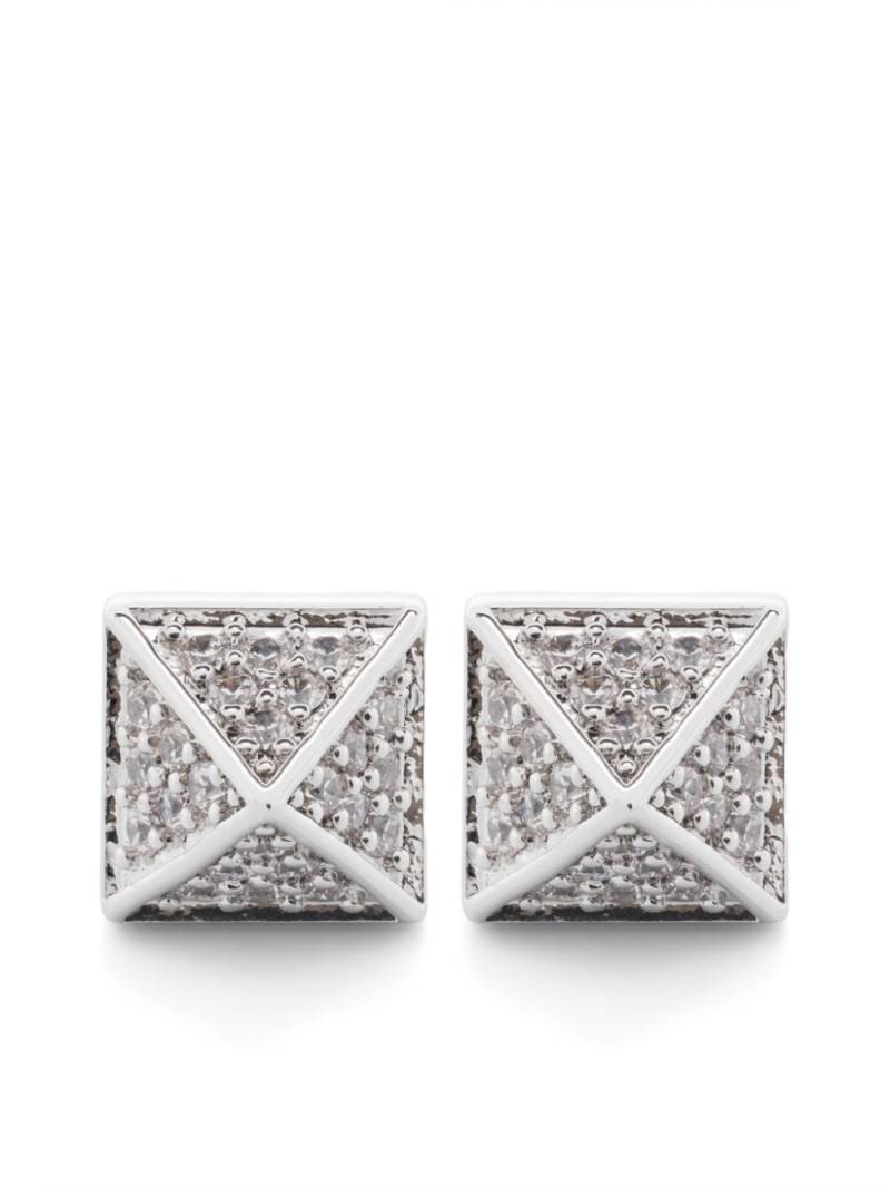 Eddie Borgo Pavé Pyramid earrings - Silver von Eddie Borgo