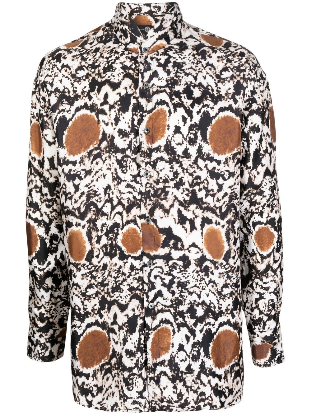 Edward Crutchley abstract-pattern long-sleeve shirt - White von Edward Crutchley