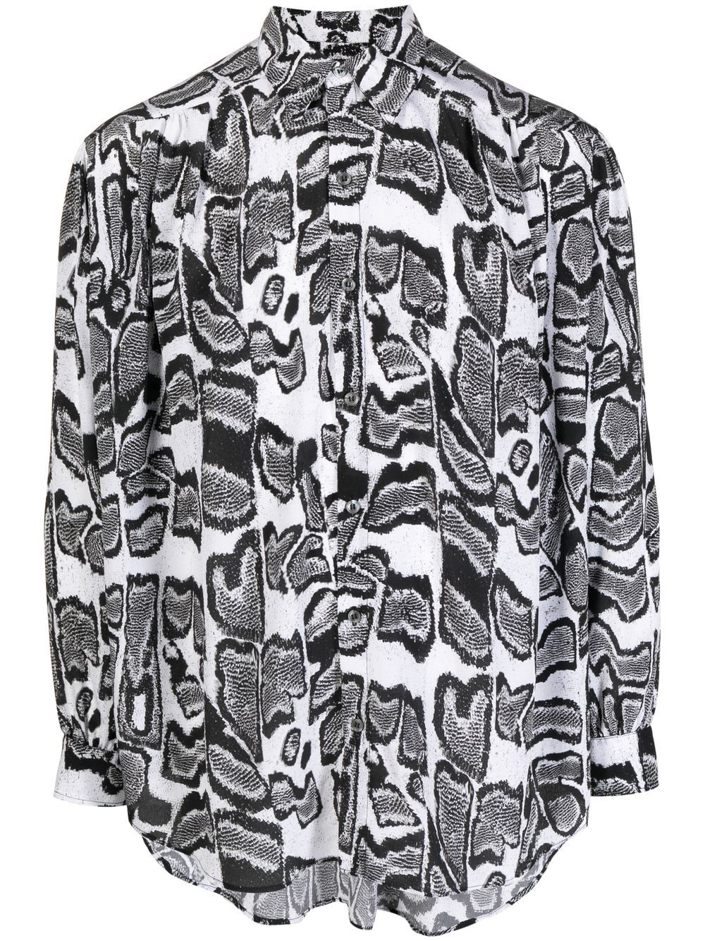 Edward Crutchley abstract-pattern long-sleeve shirt - White von Edward Crutchley