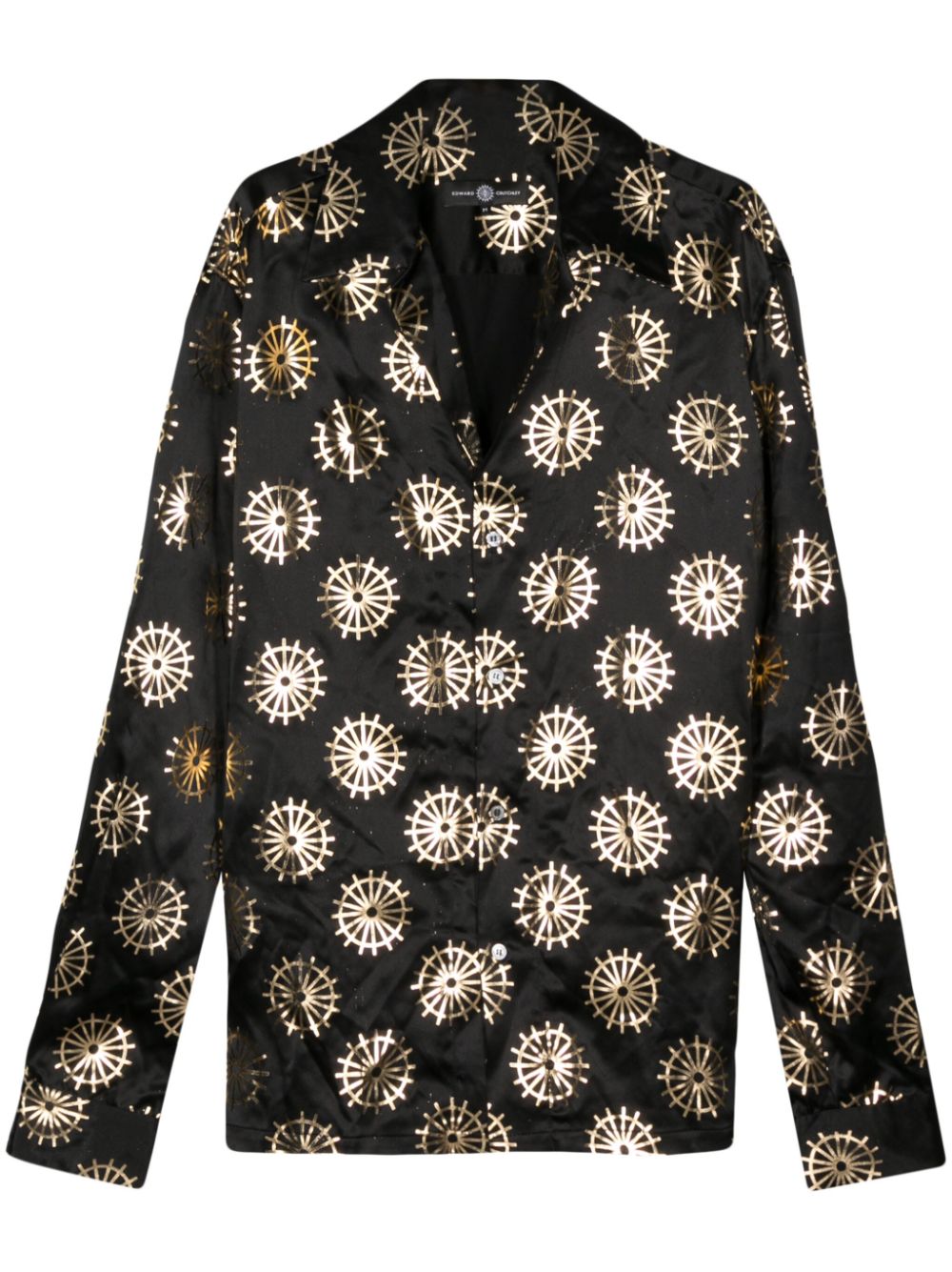 Edward Crutchley metallic-print silk shirt - Black von Edward Crutchley