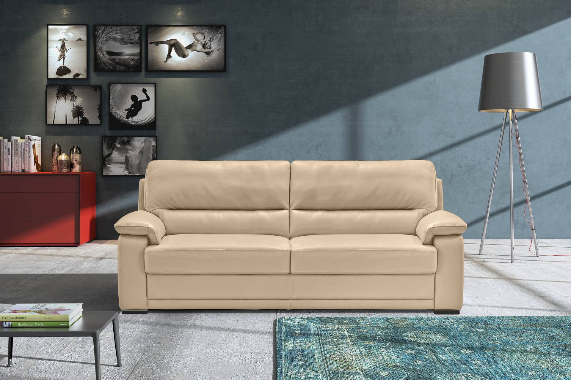 Egoitaliano 2,5-Sitzer »Doris, modernes Designersofa, Ledersofa mit erstklassiger Sitzqualität«, edle Detailverarbeitung, perfekte Polsterung, aus hochwertigem Leder von Egoitaliano