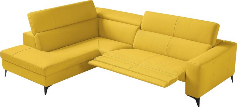 Egoitaliano Ecksofa »Edith, Designsofa mit hohem Sitzkomfort, L-Form«, inkl. elektrischer Relaxfunktion und manuell verstellbaren Kopfteilen von Egoitaliano