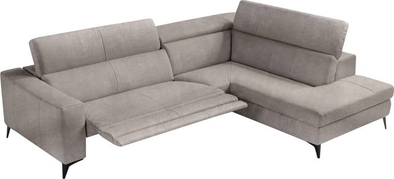 Egoitaliano Ecksofa »Edith, Designsofa mit hohem Sitzkomfort, L-Form«, inkl. elektrischer Relaxfunktion und manuell verstellbaren Kopfteilen von Egoitaliano