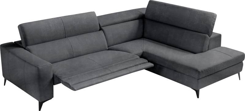 Egoitaliano Ecksofa »Edith, Designsofa mit hohem Sitzkomfort, L-Form«, inkl. elektrischer Relaxfunktion und manuell verstellbaren Kopfteilen von Egoitaliano