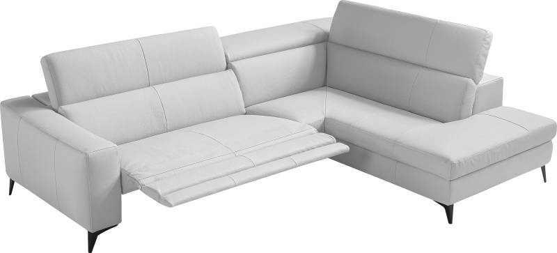 Egoitaliano Ecksofa »Edith, Designsofa mit hohem Sitzkomfort, L-Form«, inkl. elektrischer Relaxfunktion und manuell verstellbaren Kopfteilen von Egoitaliano