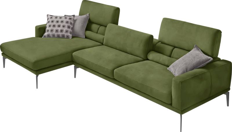 Egoitaliano Ecksofa »Masu, Design trifft sensationellen Sitzkomfort«, inkl. 2 Kissenrollen, Rückenelemente manuell verstellbar, Metallfüsse von Egoitaliano