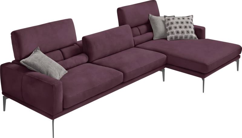 Egoitaliano Ecksofa »Masu, Design trifft sensationellen Sitzkomfort«, inkl. 2 Kissenrollen, Rückenelemente manuell verstellbar, Metallfüsse von Egoitaliano