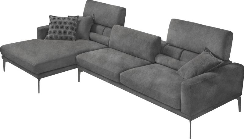 Egoitaliano Ecksofa »Masu, Design trifft sensationellen Sitzkomfort«, inkl. 2 Kissenrollen, Rückenelemente manuell verstellbar, Metallfüsse von Egoitaliano