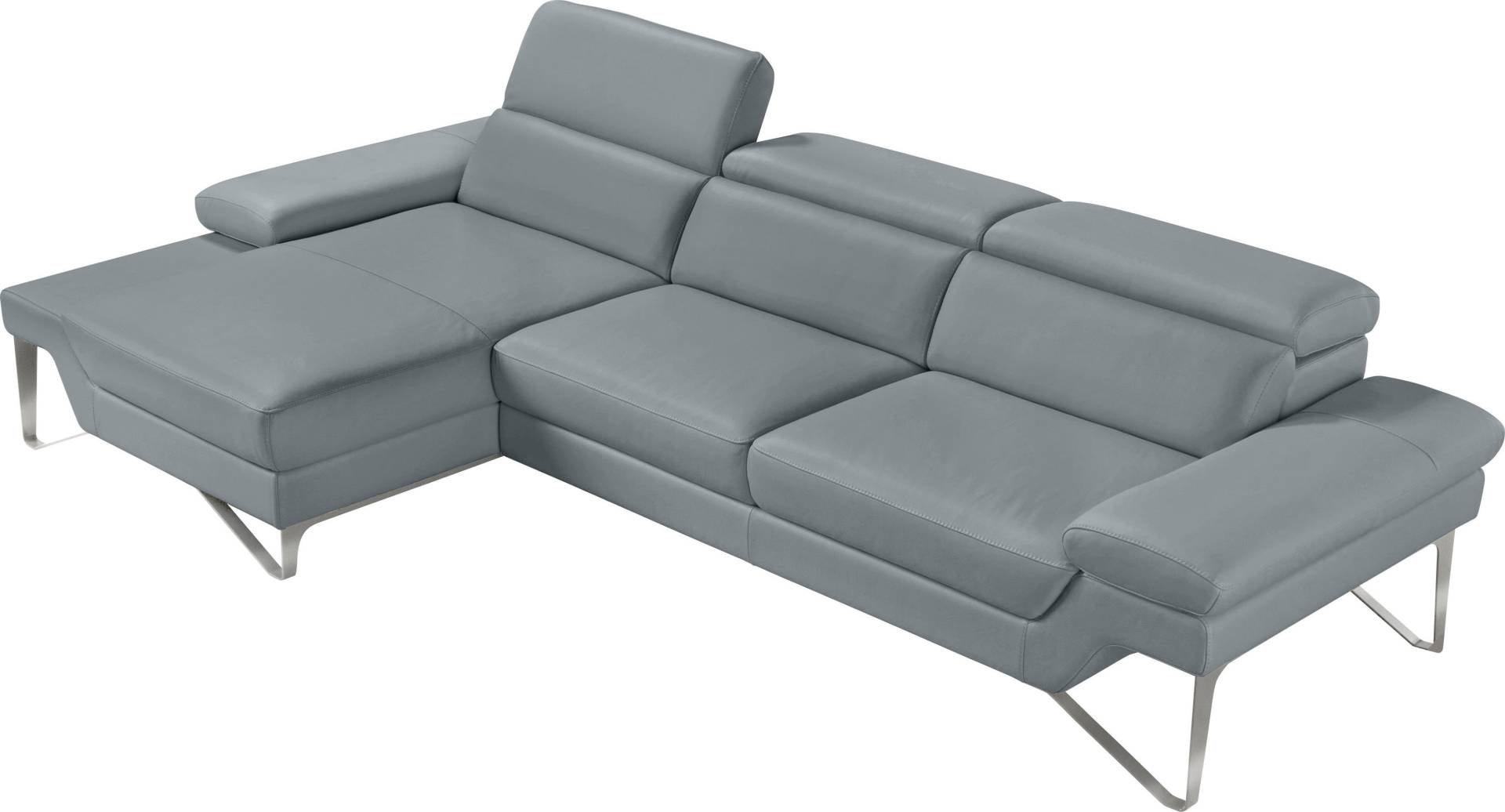 Egoitaliano Ecksofa »Princess, elegantes Designsofa mit erstklassigem Sitzkomfort, L-Form«, mit Recamiere, inkl. Kopfteilverstellung, edle Designmetallfüsse von Egoitaliano