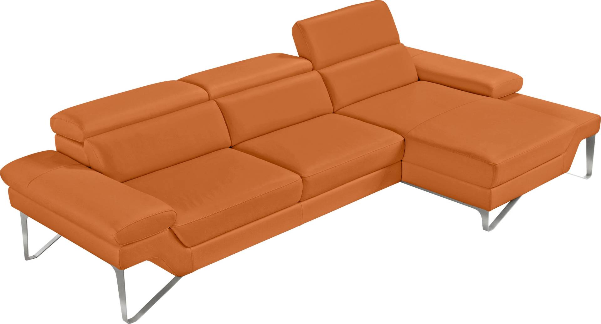 Egoitaliano Ecksofa »Princess, elegantes Designsofa mit erstklassigem Sitzkomfort, L-Form«, mit Recamiere, inkl. Kopfteilverstellung, edle Designmetallfüsse von Egoitaliano