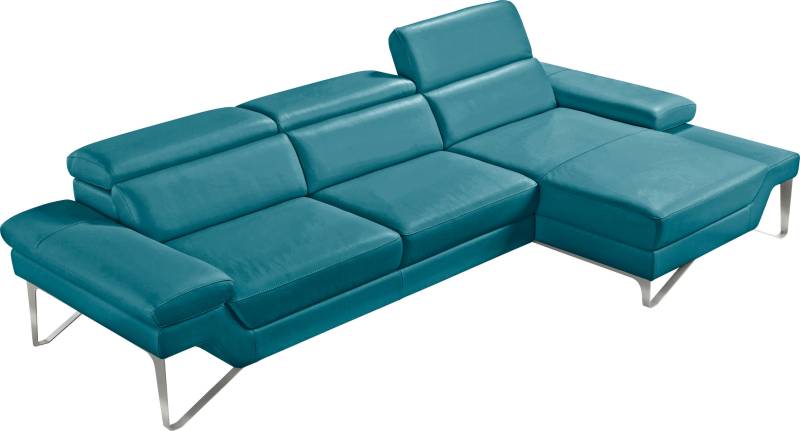 Egoitaliano Ecksofa »Princess, elegantes Designsofa mit erstklassigem Sitzkomfort, L-Form«, mit Recamiere, inkl. Kopfteilverstellung, edle Designmetallfüsse von Egoitaliano