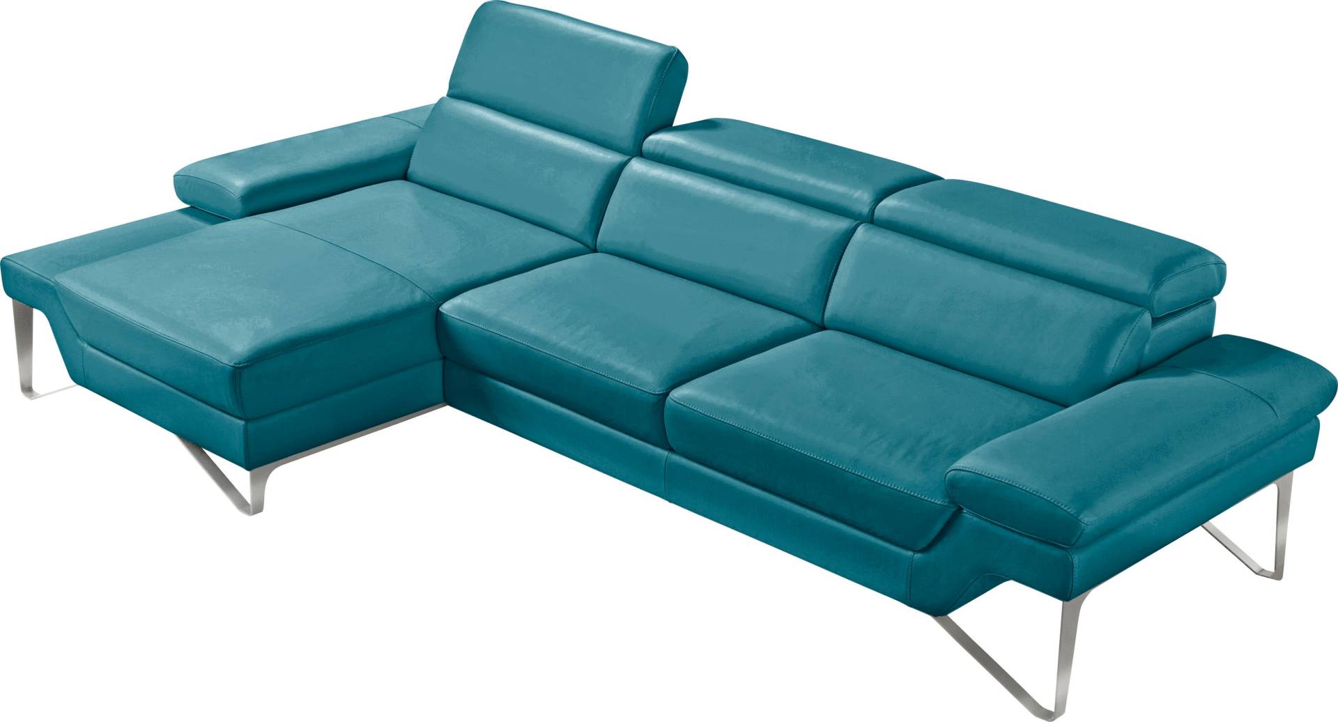 Egoitaliano Ecksofa »Princess, elegantes Designsofa mit erstklassigem Sitzkomfort, L-Form«, mit Recamiere, inkl. Kopfteilverstellung, edle Designmetallfüsse von Egoitaliano